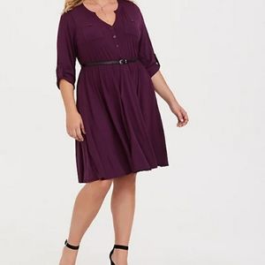Purple jersey shirt dress Size 0